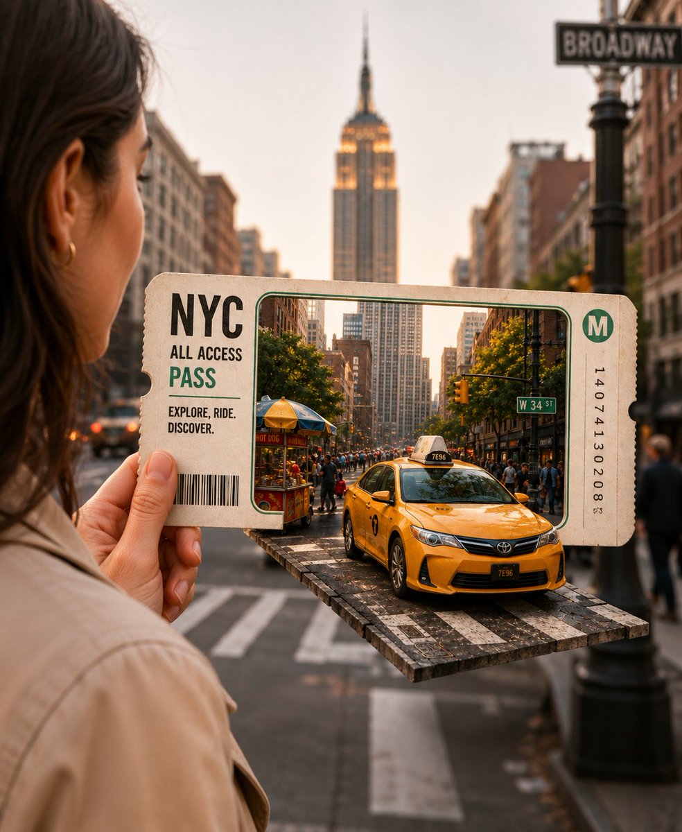 Photorealistic 3D travel ticket concept