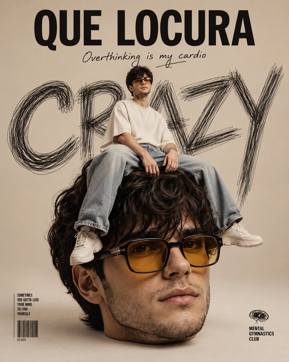Ultra-creative surreal fashion editorial poster design with 