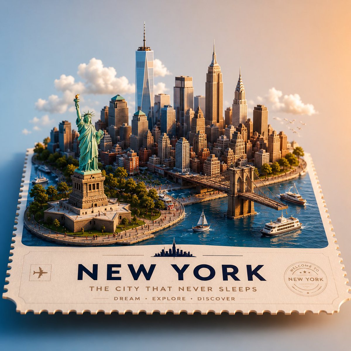 Created these premium 3D isometric travel posters entirely w