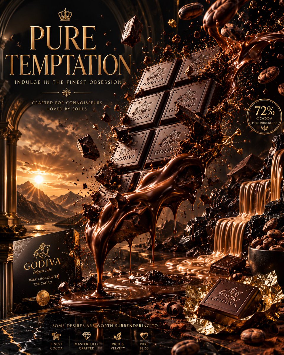 Luxury chocolate advertising masterpiece