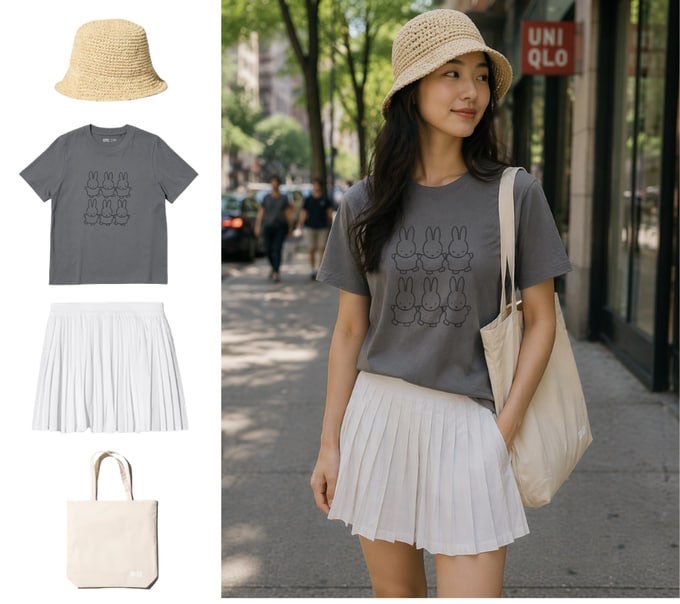 “street style shot of a woman in this outfit.”