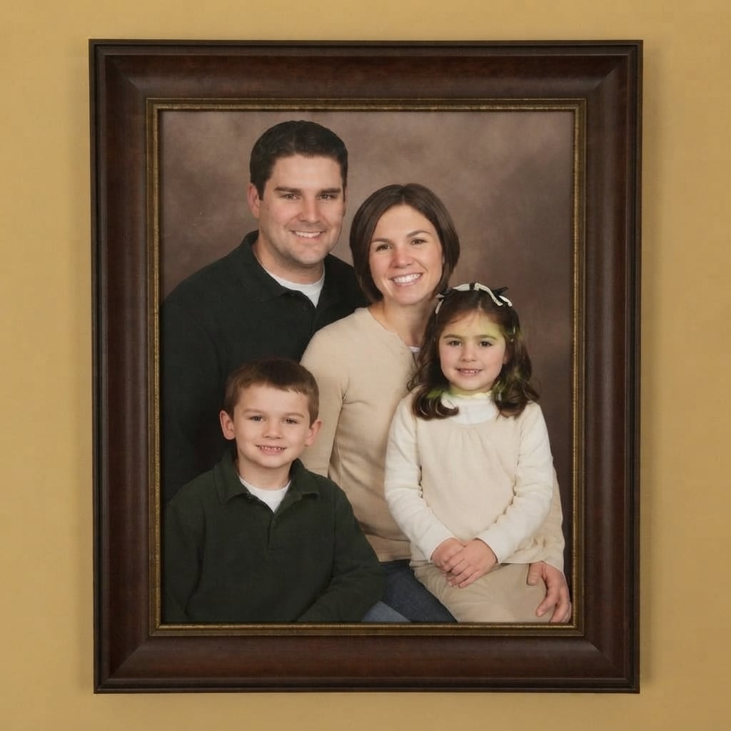 Framed photo glare removal