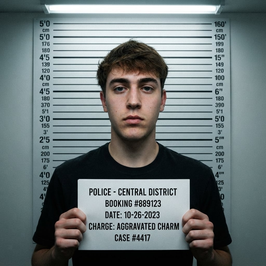 Wanted for aggravated charm (mugshot)